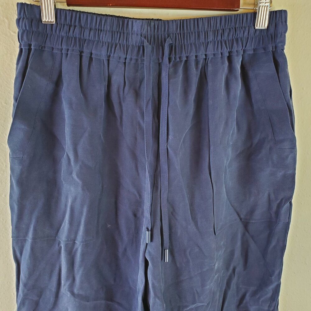 Whistles Womens Navy Madison Drawstring Pocket Detail Trouser Pants 8 - Picture 2 of 9